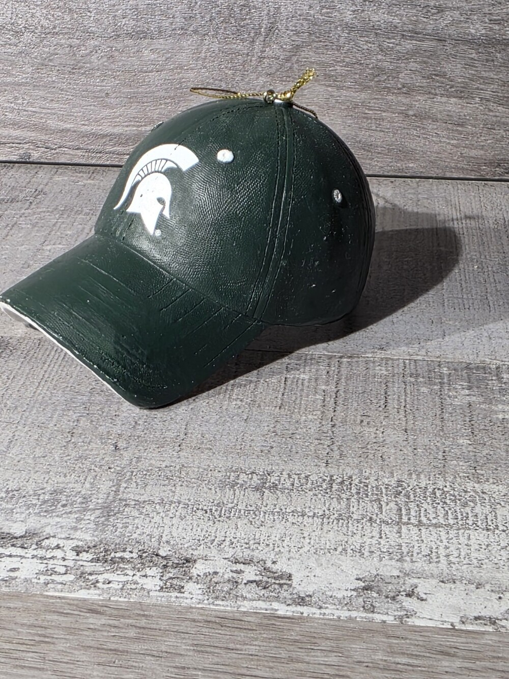 4" Spartan MSU Michigan State Cap Hat Christmas Ornament Resin g67g2